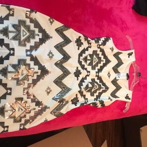 Gold and white dress